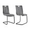 Armen Living Pacific Dining Room Chair in Gray Faux Leather and Black Finish, PK2 LCPCSIGRPU - alternate 1